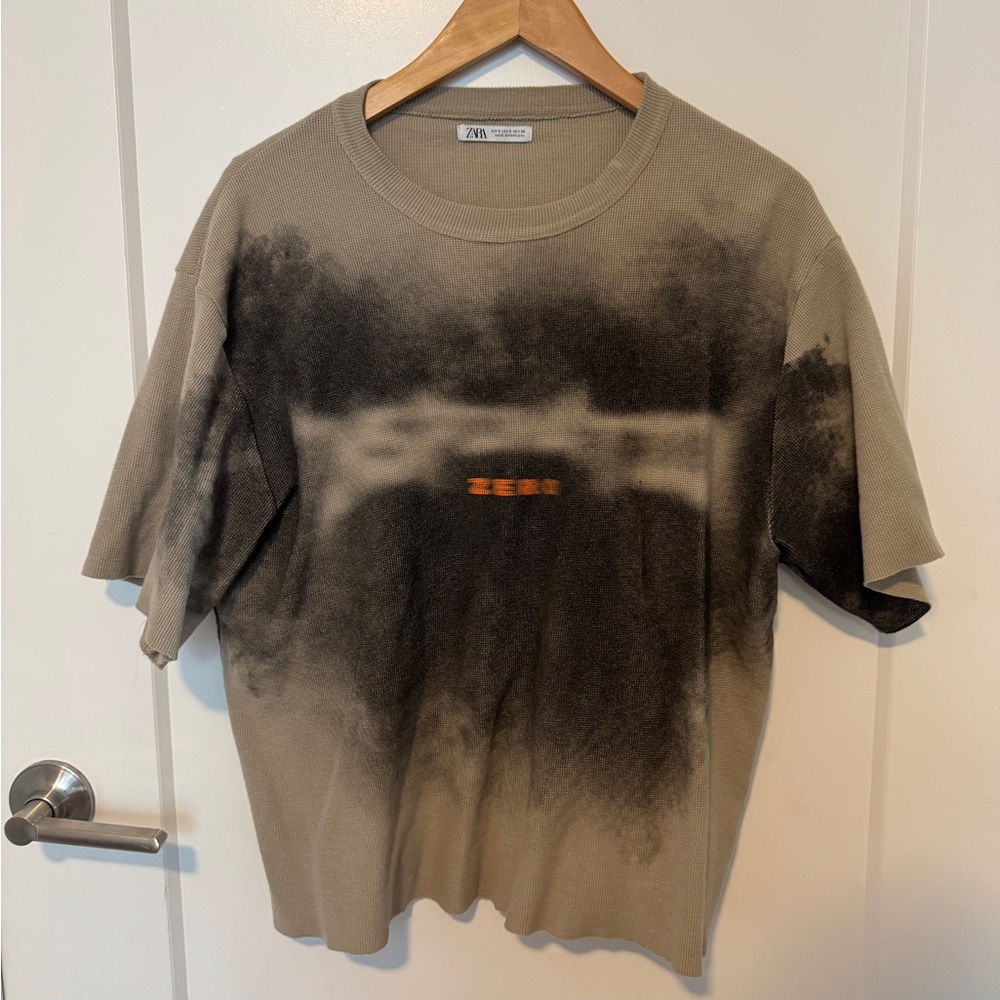 Zara Waffle oversized crop top